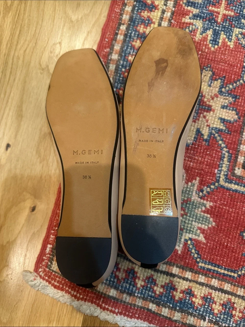 M. Gemi Danza Ballet Flats with Black Trim, Bow & built in wedge